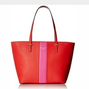 Kate Spade Cedar Street Racing Stripe Large Harmony Tote LIKE NEW